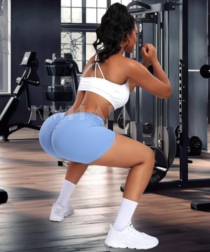 Workout Scrunch Shorts Women V Back Gym Shorts Butt Lifting Shorts Seamless