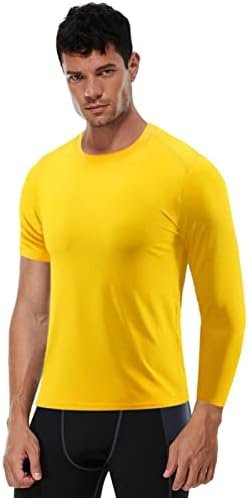 Men's Compression Shirts Single Sleeve Athletic Shirts 1/2 Long Sleeve Baselayer Short Sleeve T-Shirts Tops Sports