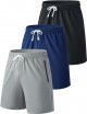 3 Pack Mens Sweat Shorts Athletic Casual Jogger Shorts with Zipper Pockets, Performance Tech Activewear