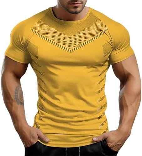 Top Hats for Men, Men's Sports Tops Mens T-Shirts Fitness Shirts Button Down Short Sleeve Athletic shirt, M, 3XL