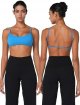 Seamless Super Sculpt Open Back Sports Bra with Padding, Low Impact Spaghetti Adjustable Straps Workout Gym Bra