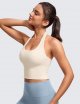 Womens Halter Longline Sports Bra - Padded Workout Yoga Crop Tank Tops with Built in Shelf Bra