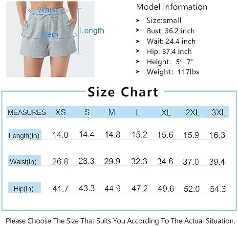 Women's Drawstring Sweat Shorts High Waisted Summer Workout Lounge Shorts with Pockets