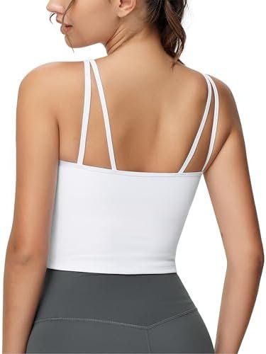 Women's Longline Sports Bra Removable Padded Wireless Workout Yoga Tank Tops