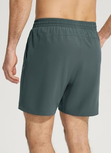 Men's 2 in 1Running Shorts 5"/7" Quick Dry Workout Athletic Gym Shorts with Zipper Pockets