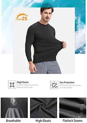 4/5 Pack Workout Compression Shirts Men Long/Short Sleeve Rash Guard Athletic Undershirt Gear T Shirt for Sports