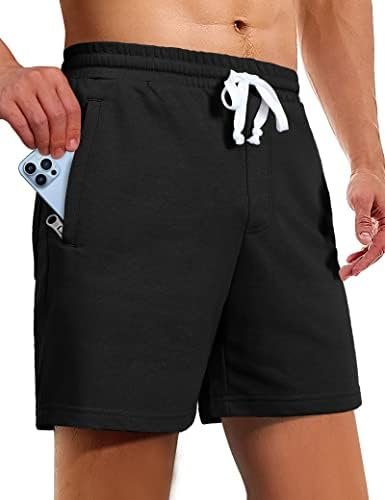 Sweat Shorts for Men 5 Inch Inseam Shorts Athletic Gym Workout Casual Cotton Shorts for Running Pajama Lounge