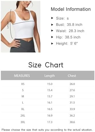 Women's Longline Sports Bra Removable Padded Wireless Workout Yoga Tank Tops