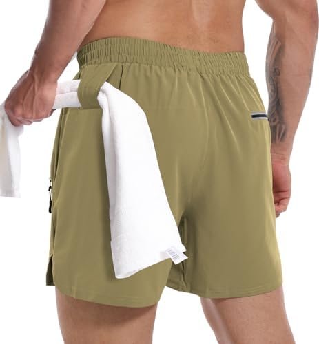 Mens 2 in 1 Workout Shorts Quick Dry Gym Running Shorts Men Sports Exercise Athletic Shorts with Liner