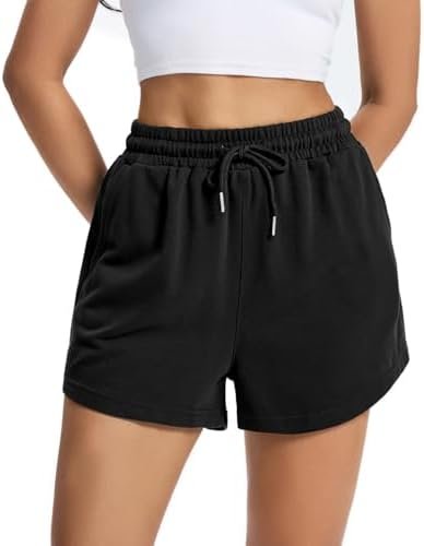 Women's Sweat Shorts Comfy Lounge Running Shorts Gym Summer Casual High Waisted Athletic Shorts with Pockets