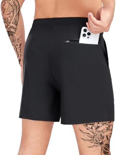 Men's Athletic Shorts 5" Cooling Quick Dry Running Workout Sports Shorts Lightweight Gym Active Zip Pockets