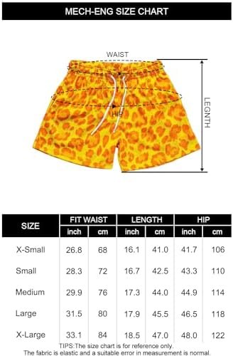 Men's Casual Graphic Shorts Leopard Print Drawstring Running Gym Lightweight Athletic Shorts