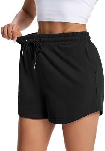 Women's Sweat Shorts Comfy Lounge Running Shorts Gym Summer Casual High Waisted Athletic Shorts with Pockets