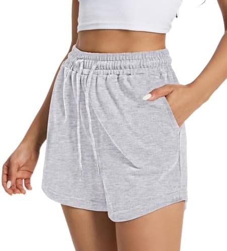 Women's Sweat Shorts Comfy Lounge Running Shorts Gym Summer Casual High Waisted Athletic Shorts with Pockets