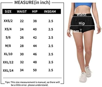 Women's High Waisted Running Shorts, 2.5" Quick Dry Sport Gym Athletic Shorts with Liner Zipper Pockets