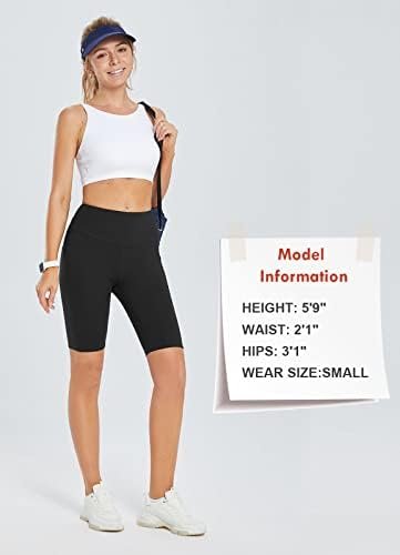 Women's 10"/ 12" Long Yoga Compression Shorts High Waist Knee Length Spandex Workout Shorts with Pockets Soft