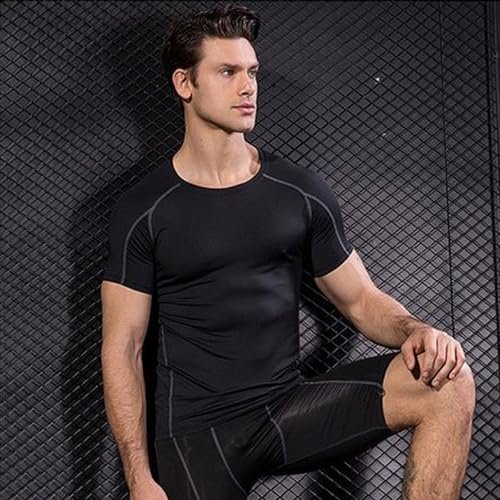 3 Pack Men's Compression Shirts Short Sleeve Compression Base Layer Cool Dry Athletic Undershirt Workout T Shirt