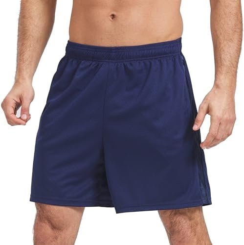 Mens Shorts Mesh Gym Lightweight Comfortable 7"/ 5" Basketball Shorts Loose-Fit with Pockets