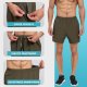 2 Pack Men's Gym Workout Shorts - 5" Quick Dry Athletic Running Shorts for Casual Basketball with Zipper Pockets