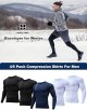 4/5 Pack Workout Compression Shirts Men Long/Short Sleeve Rash Guard Athletic Undershirt Gear T Shirt for Sports