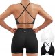 Women 2 Piece Open Back Strappy Sports Bra Pack Twist V Neck Workout Crops