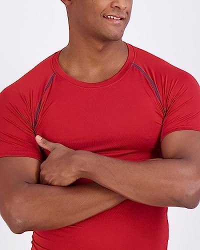 4 Pack: Men's Short Sleeve Compression T-Shirt Base Layer Undershirt Athletic Top (Available in Big & Tall)