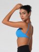 Seamless Super Sculpt Open Back Sports Bra with Padding, Low Impact Spaghetti Adjustable Straps Workout Gym Bra