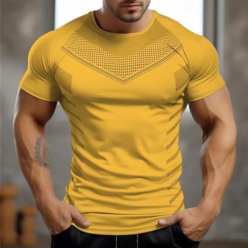 Top Hats for Men, Men's Sports Tops Mens T-Shirts Fitness Shirts Button Down Short Sleeve Athletic shirt, M, 3XL