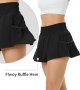 Womens High Waisted Athletic Running Shorts Workout Gym Water-Resistant Quick Dry Flowy Shorts with Side Pockets