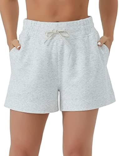 Women's Drawstring Sweat Shorts High Waisted Summer Workout Lounge Shorts with Pockets