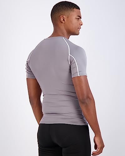 4 Pack: Men's Short Sleeve Compression T-Shirt Base Layer Undershirt Athletic Top (Available in Big & Tall)