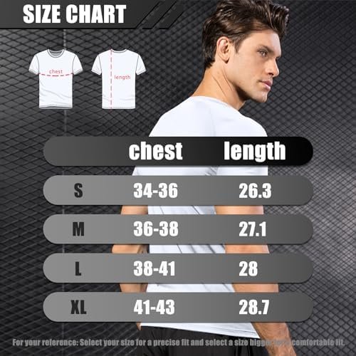 Men's Compression Shirts Workout Sports Short Sleeve Running Tops Cool Dry Tight T-Shirt Baselayer Gym Undershirts