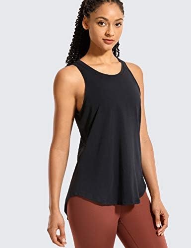 Women's Cotton Workout Tank Tops Tie Back Sleeveless Shirts Yoga Athletic Open Back Sport Gym Tops