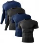 4 Pack Men's Compression Shirts Short/Long Sleeve Athletic Workout Rash Guard Sports Undershirt Gear Top for Men